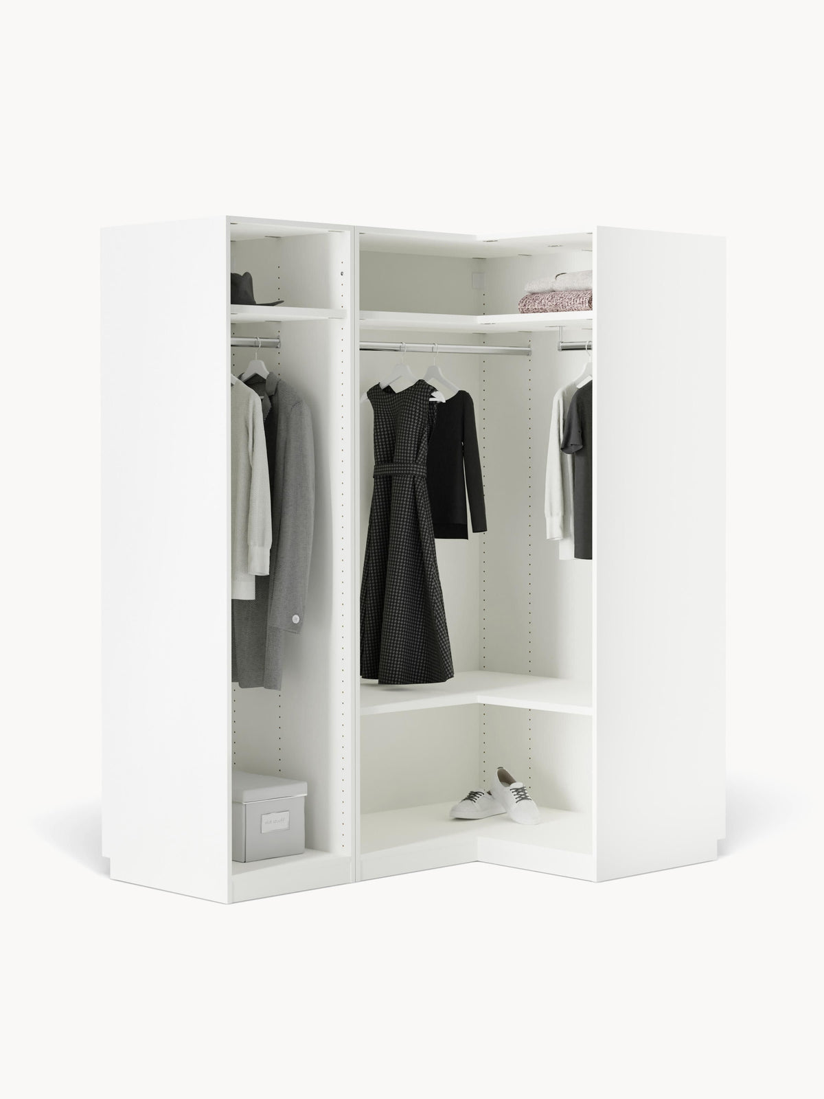 Simelda Modular Corner Wardrobe, 165 cm Wide, in Various Sizes