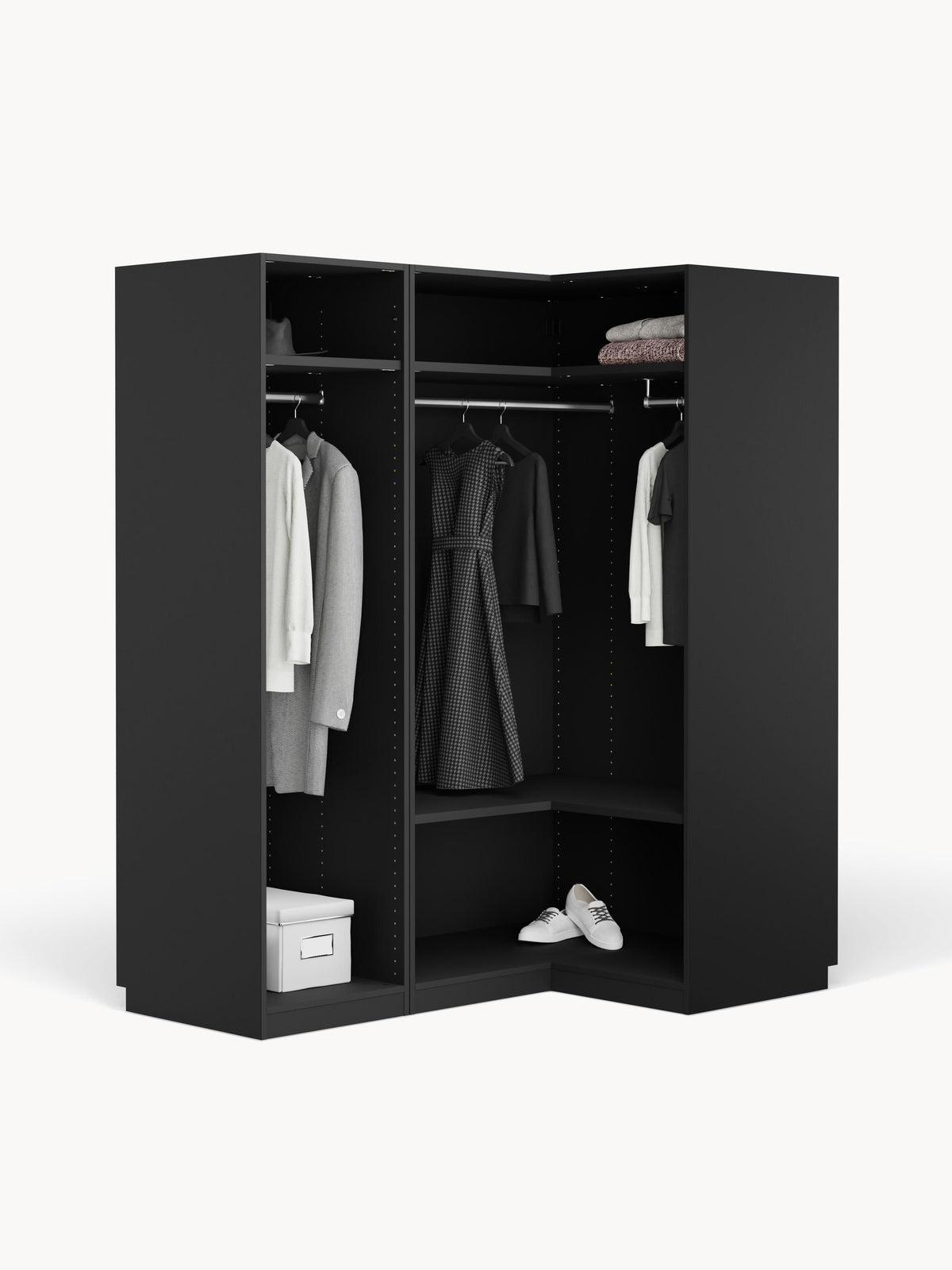 Simelda Modular Corner Wardrobe, 165 cm Wide, in Various Sizes