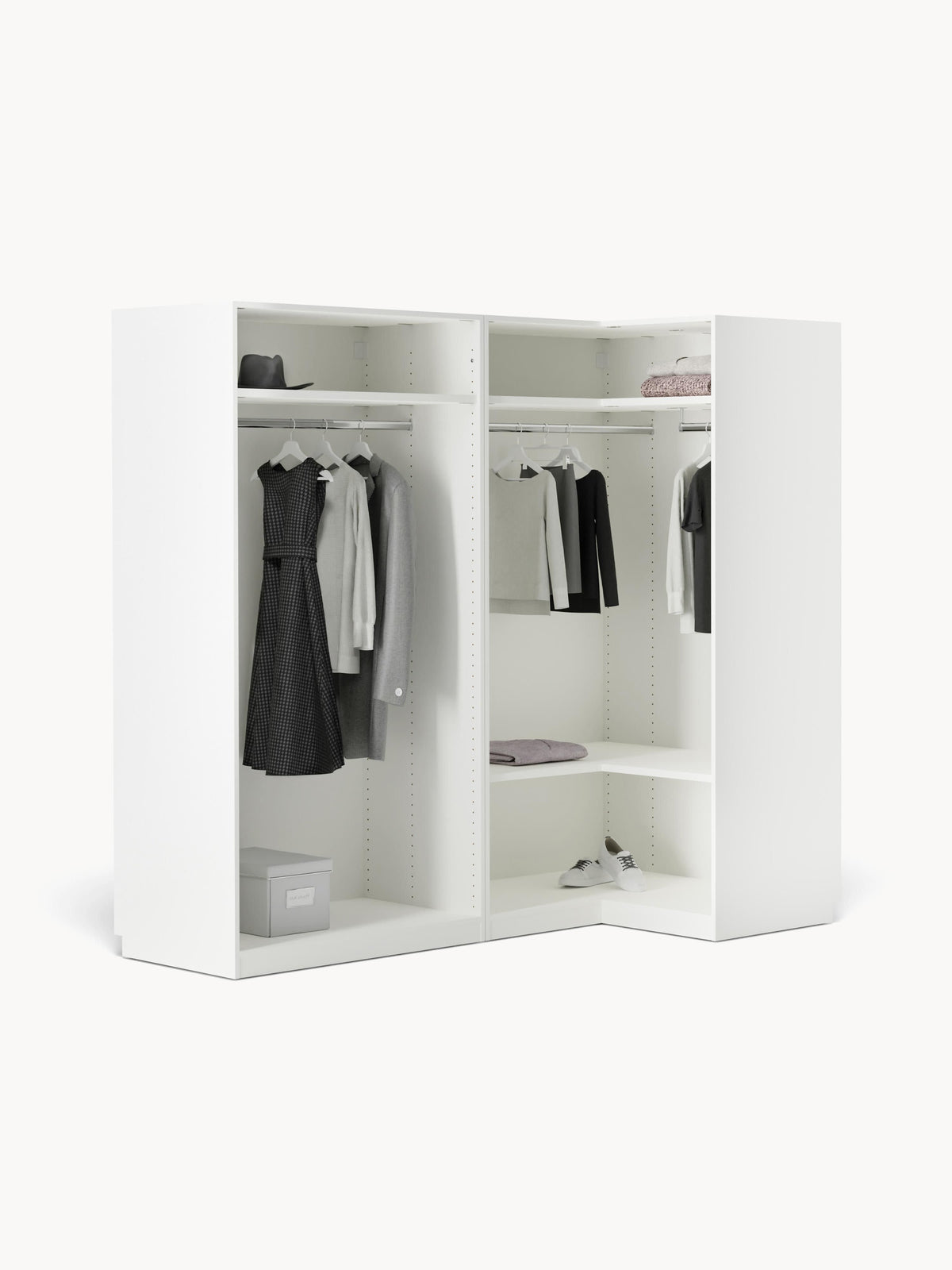 Simelda Modular Corner Wardrobe, 215 cm Wide, in Various Sizes