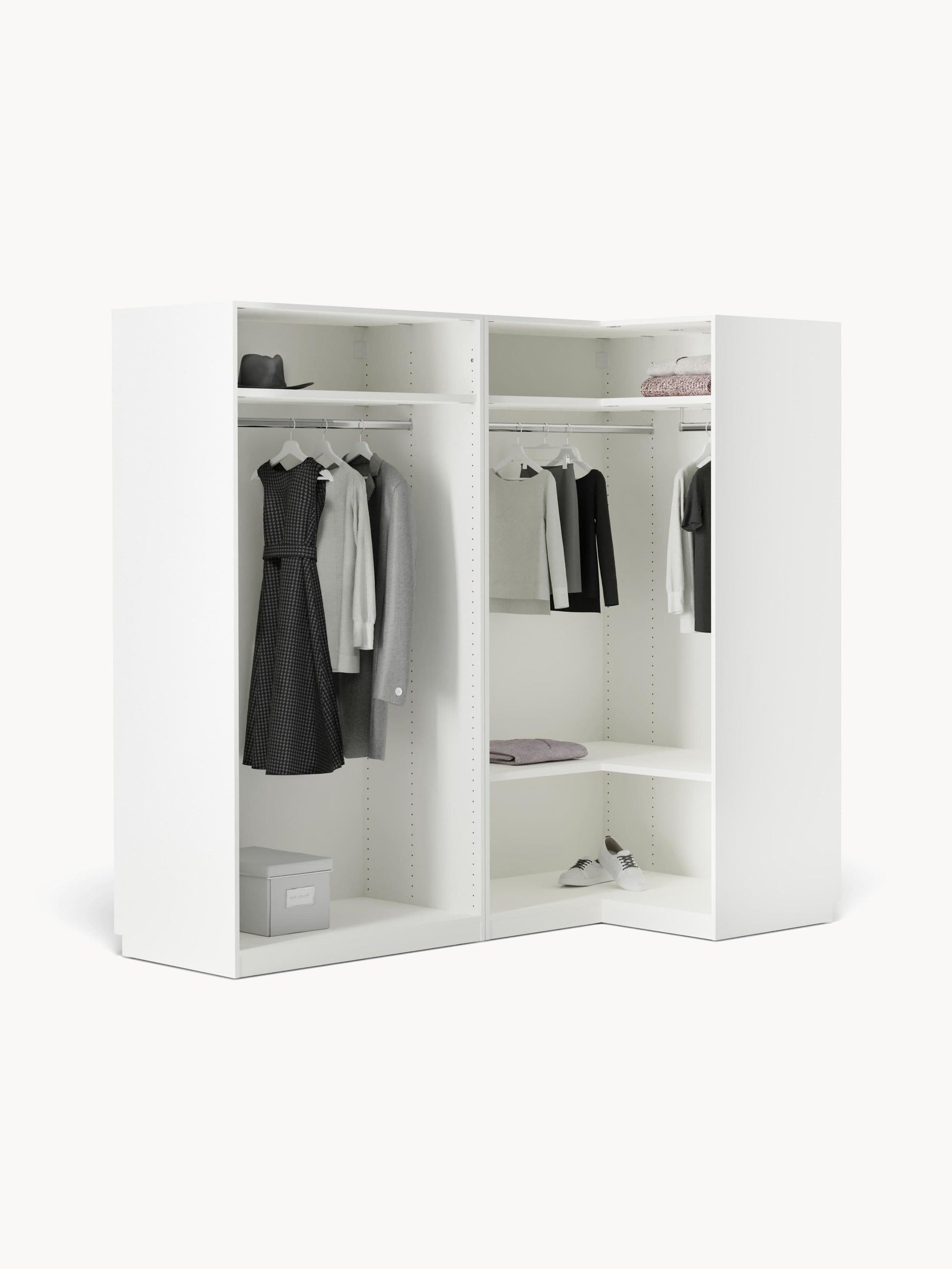 Simelda Modular Corner Wardrobe, 215 cm Wide, in Various Sizes