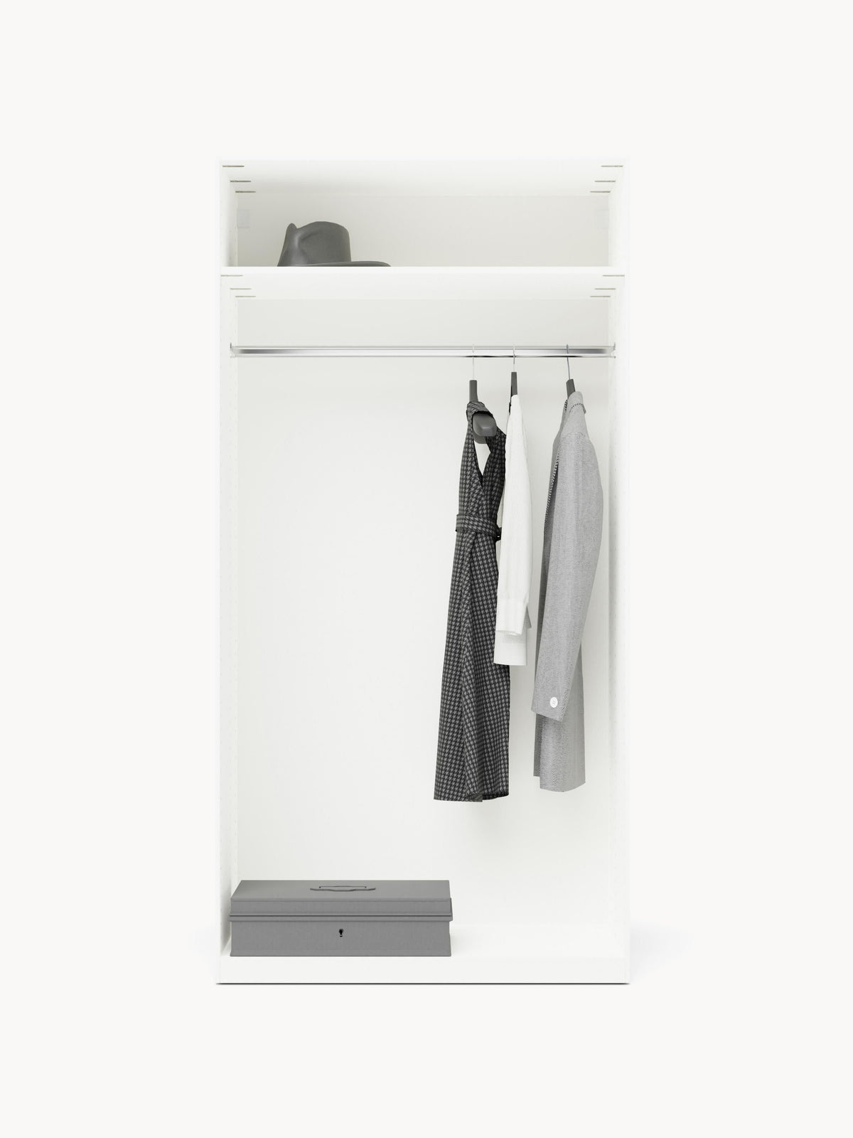 Simelda Modular Hinged-Door Wardrobe, 100 cm Wide, in Various Sizes