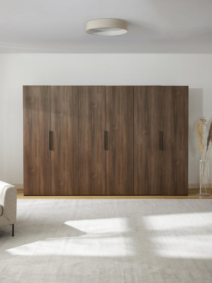 Simelda Modular Hinged-Door Wardrobe, 300 cm Wide, in Various Sizes