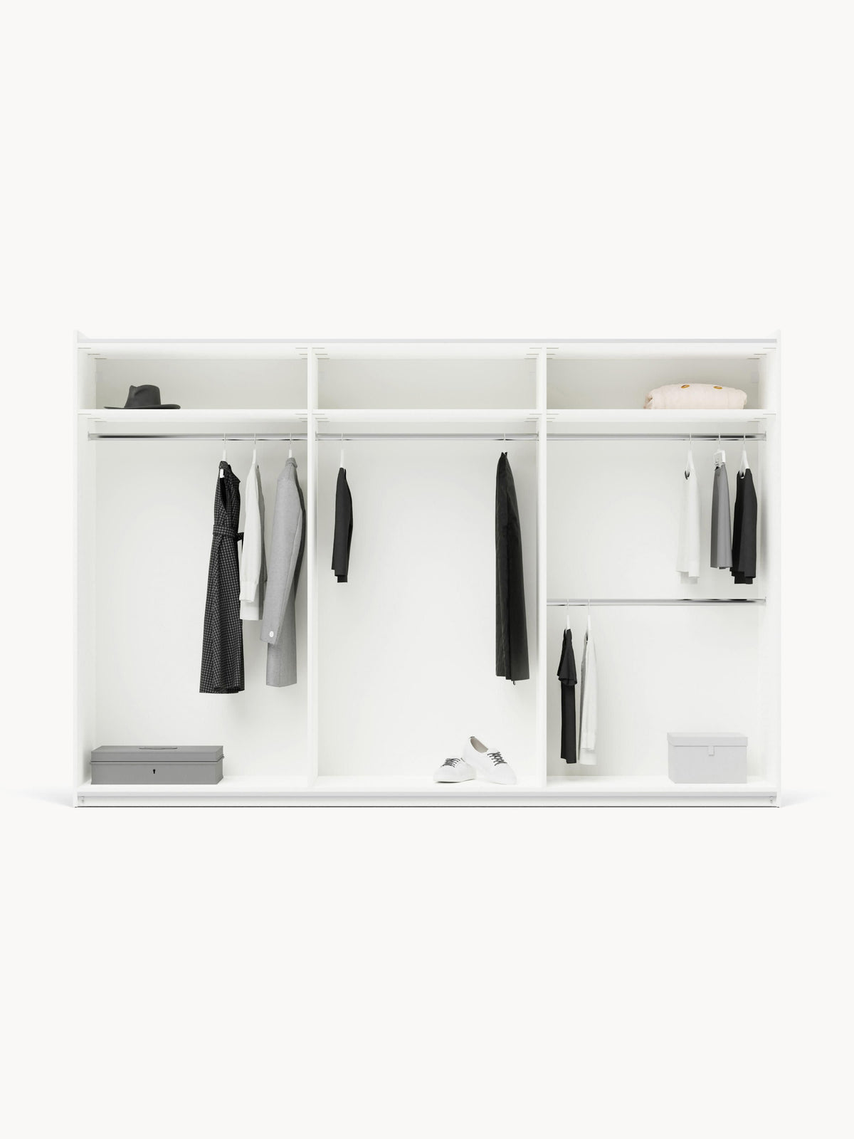 Simelda Modular Sliding-Door Wardrobe, 300 cm Wide, in Various Sizes