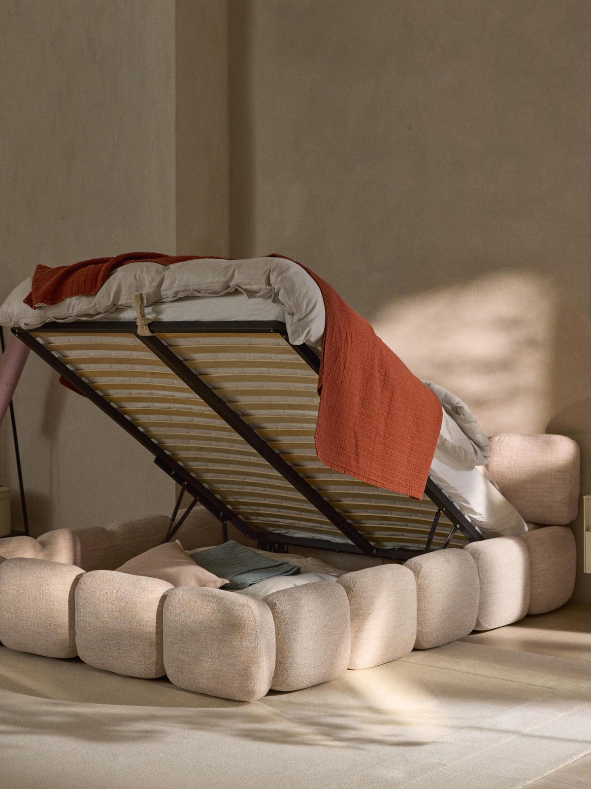 Taliska Upholstered Bouclé Bed with Storage