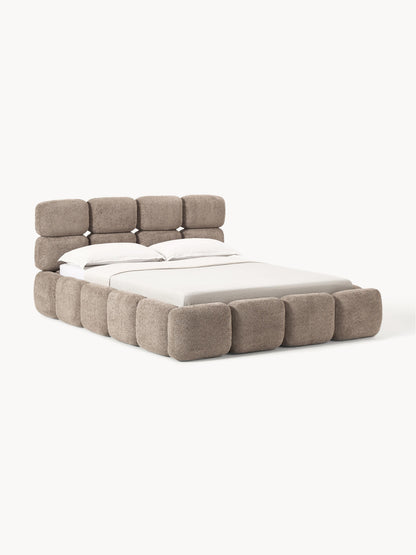 Taliska Upholstered Teddy Bouclé Bed with Storage
