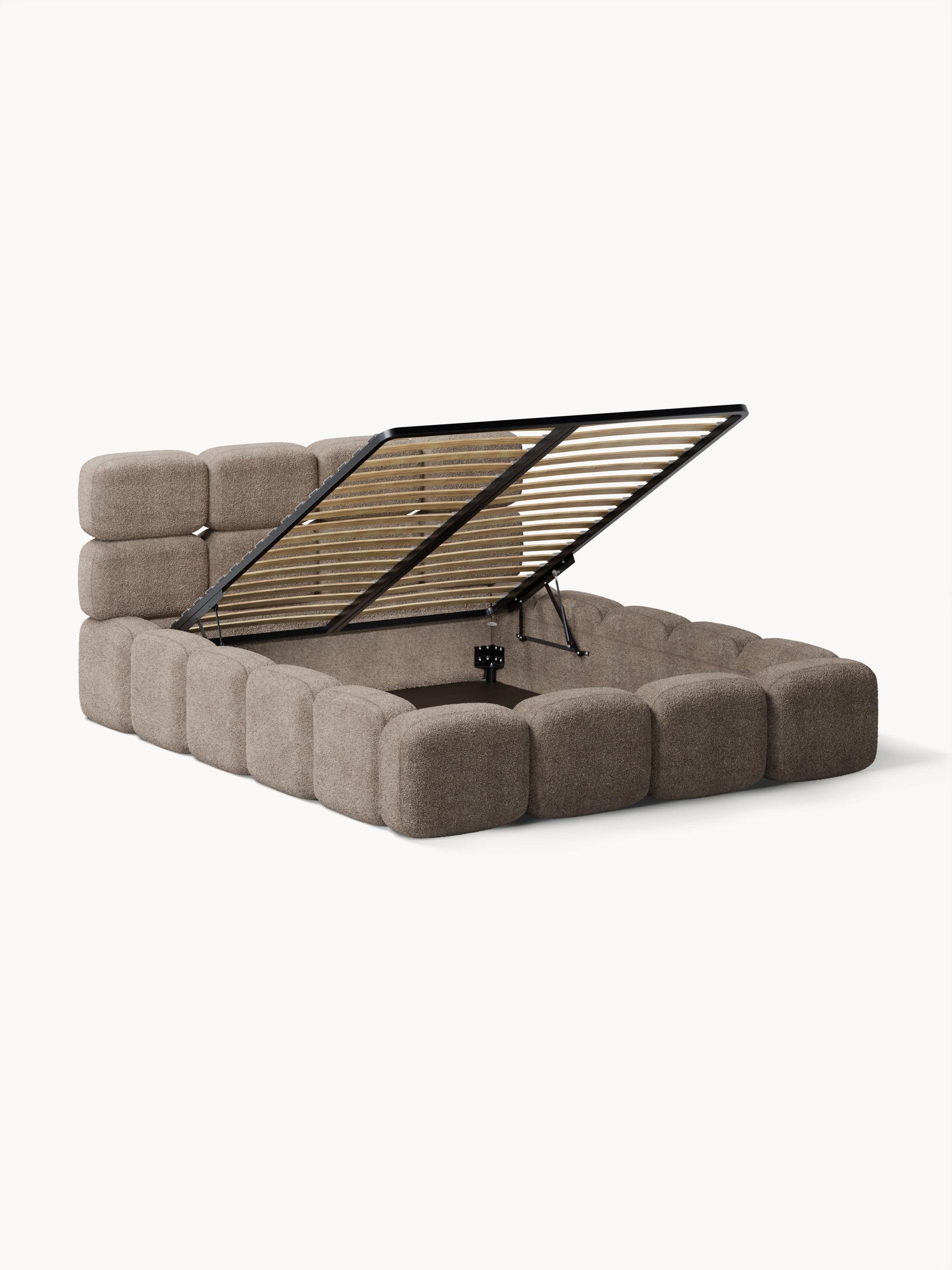 Taliska Upholstered Teddy Bouclé Bed with Storage