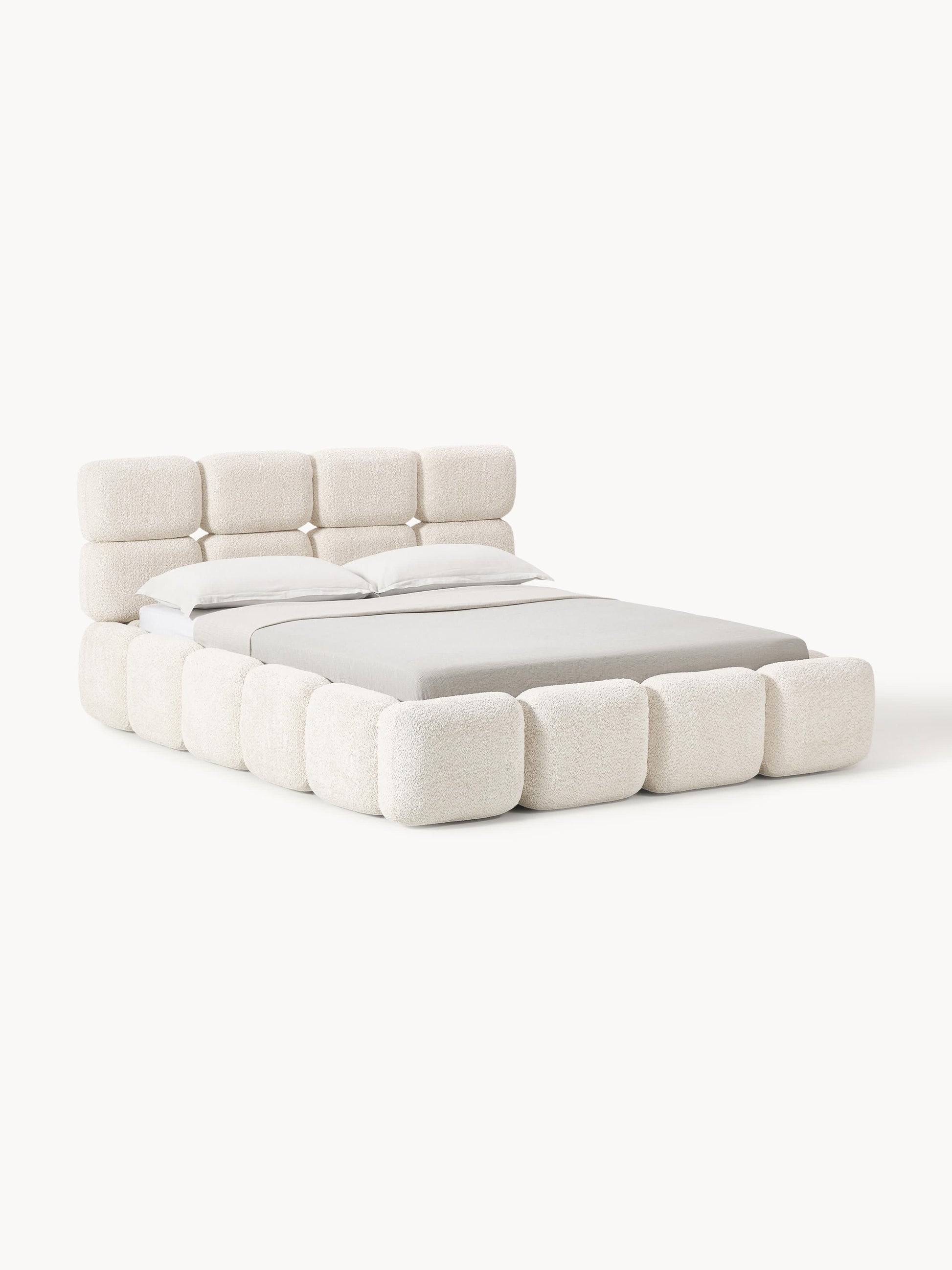 Taliska Upholstered Teddy Bouclé Bed with Storage