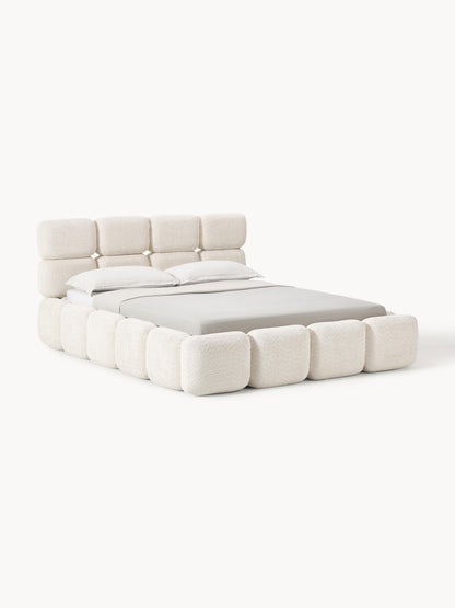 Taliska Upholstered Teddy Bouclé Bed with Storage