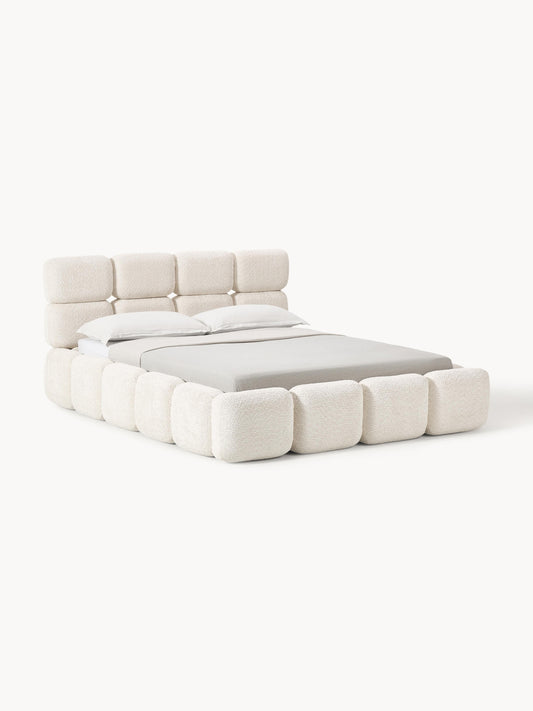 Taliska Upholstered Teddy Bouclé Bed with Storage