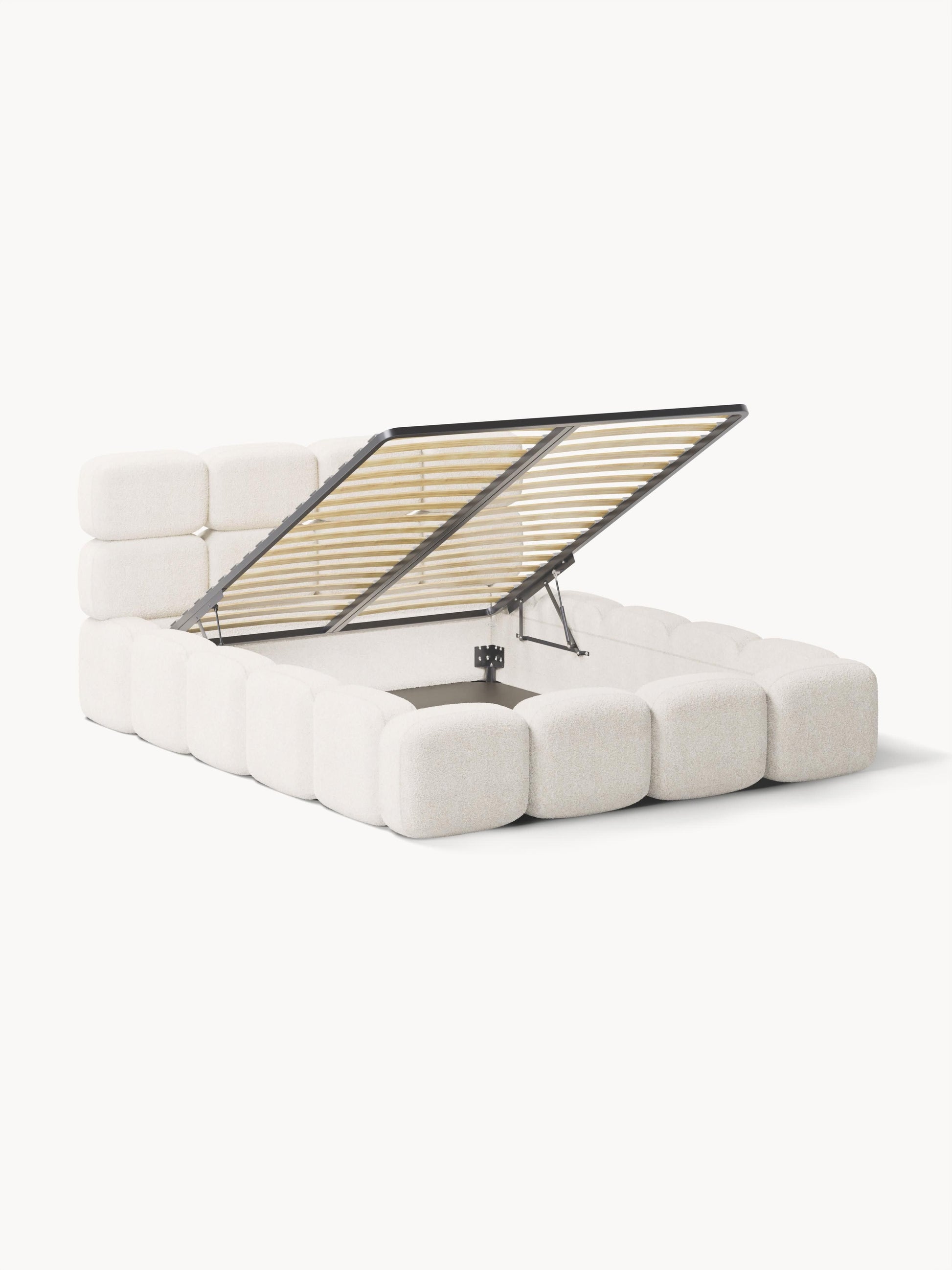 Taliska Upholstered Teddy Bouclé Bed with Storage