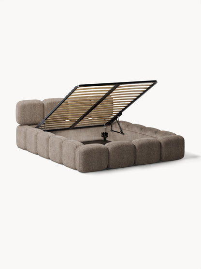 Taliska Upholstered Teddy Bouclé Bed with Storage
