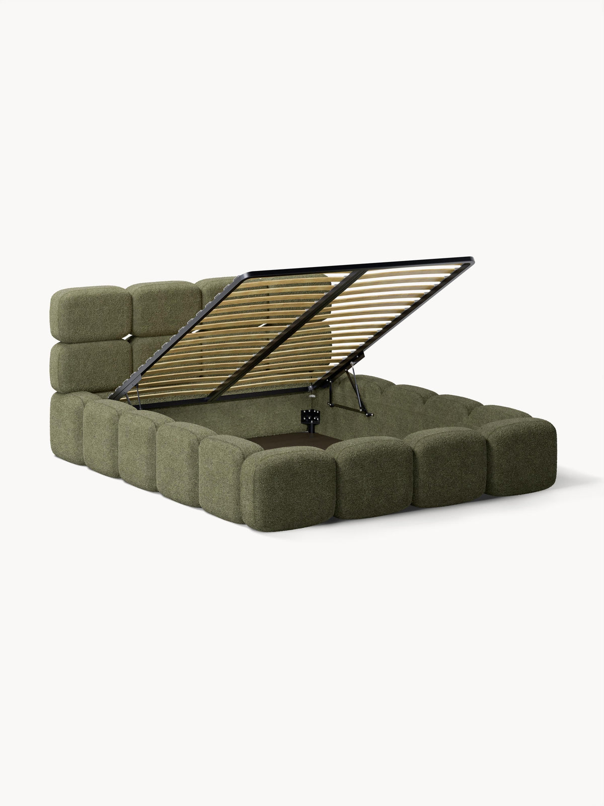 Taliska Upholstered Teddy Bouclé Bed with Storage