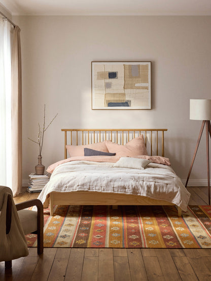 Winsendo Wooden Bed with Pine Headboard