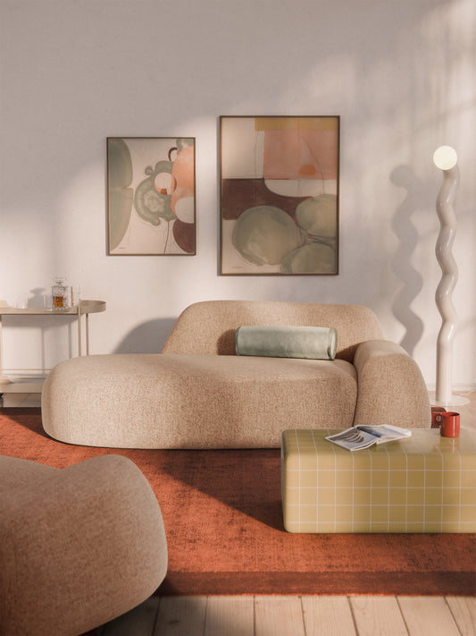 Wolnera Bouclé Sofa with Chaise Longue (2-Seater)