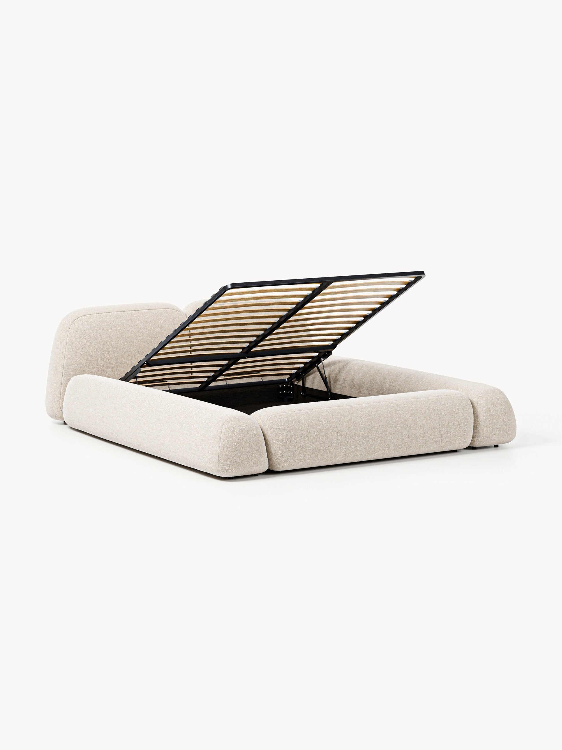 Wolnera Bouclé Upholstered Bed with Storage