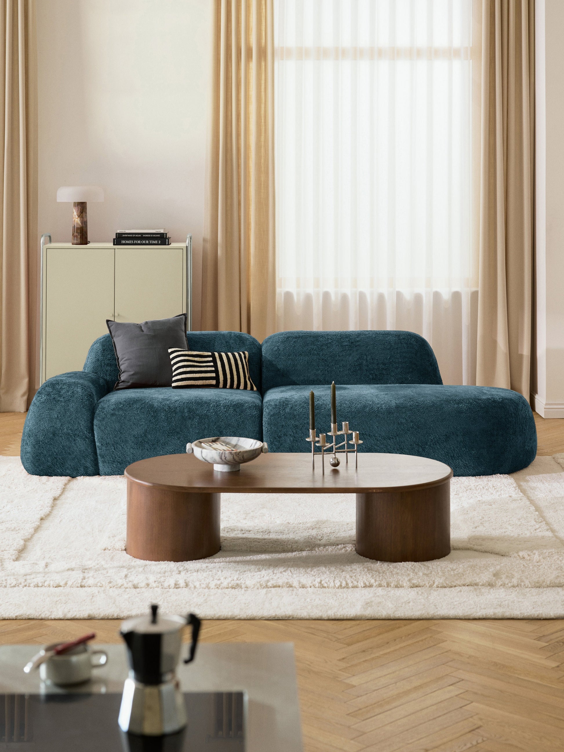 Wolnera Chaise in Teddy Bouclé
