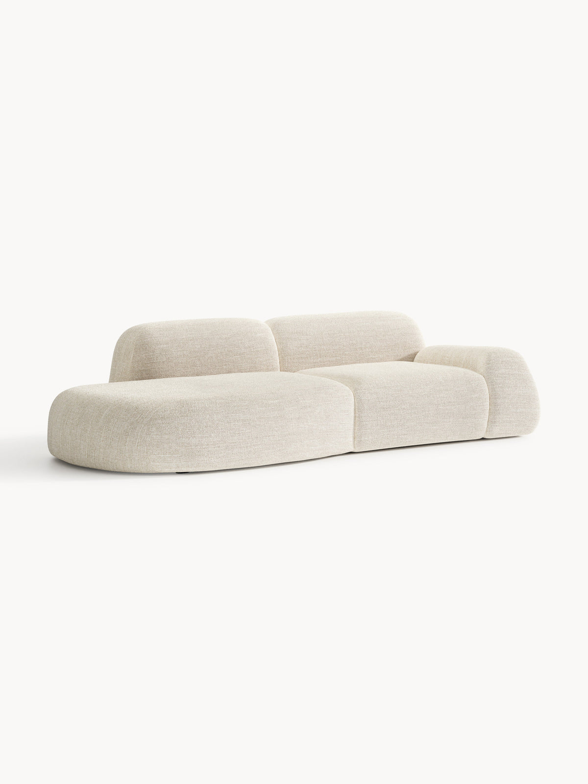 Wolnera Modular Bouclé Chaise (3-Seater)