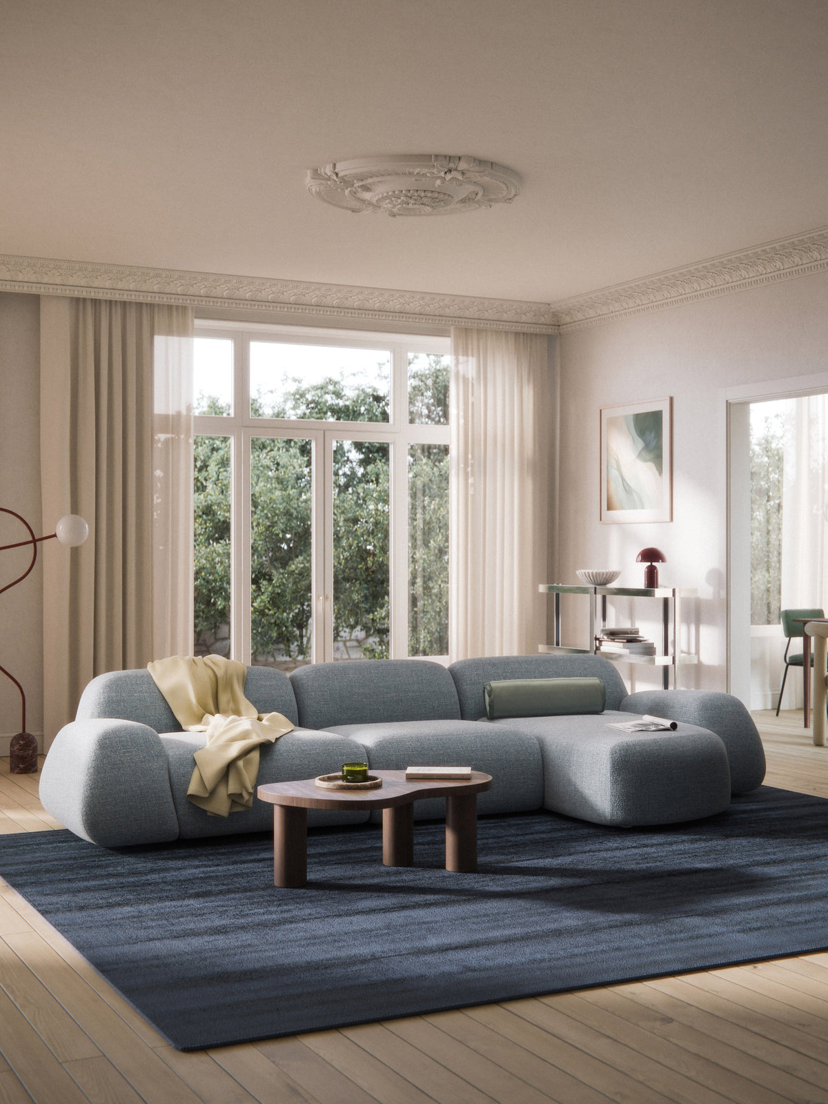 Wolnera Modular Bouclé Corner Sofa (4-Seater)