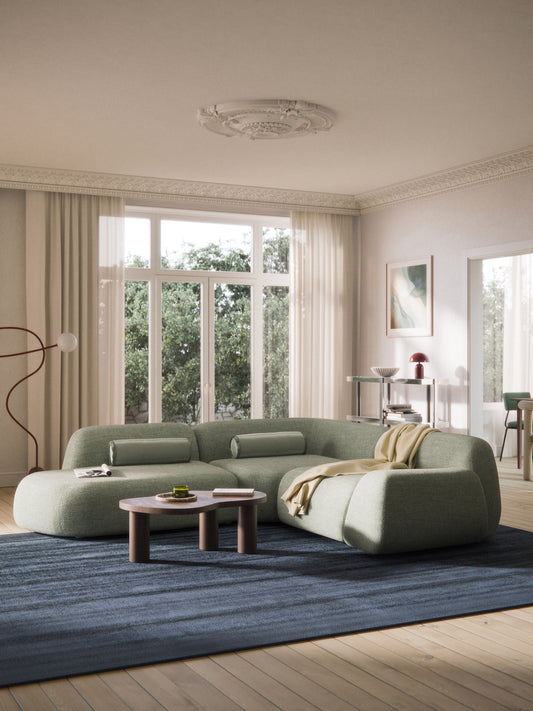 Wolnera Modular Bouclé Corner Sofa (4-Seater) with Chaise Longue