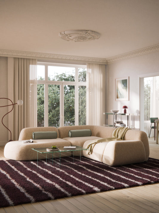 Wolnera Modular Bouclé Corner Sofa (4-Seater) with Chaise Longue