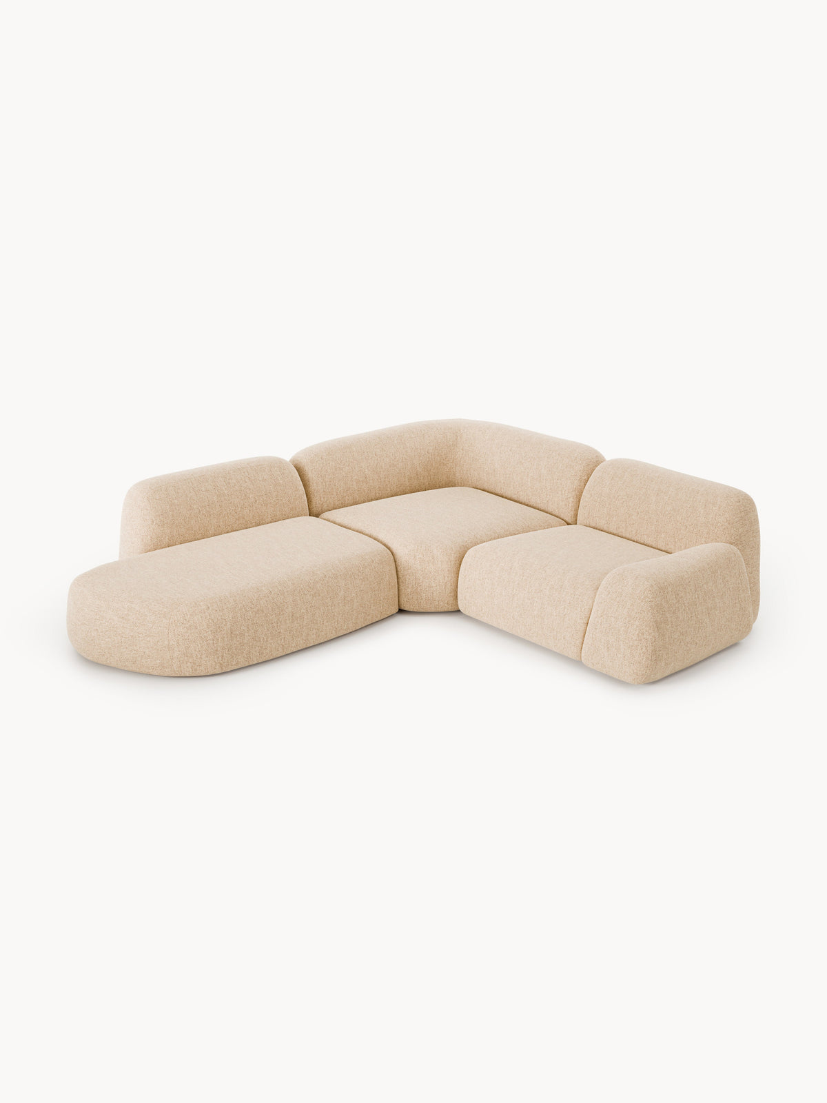 Wolnera Modular Bouclé Corner Sofa (4-Seater) with Chaise Longue