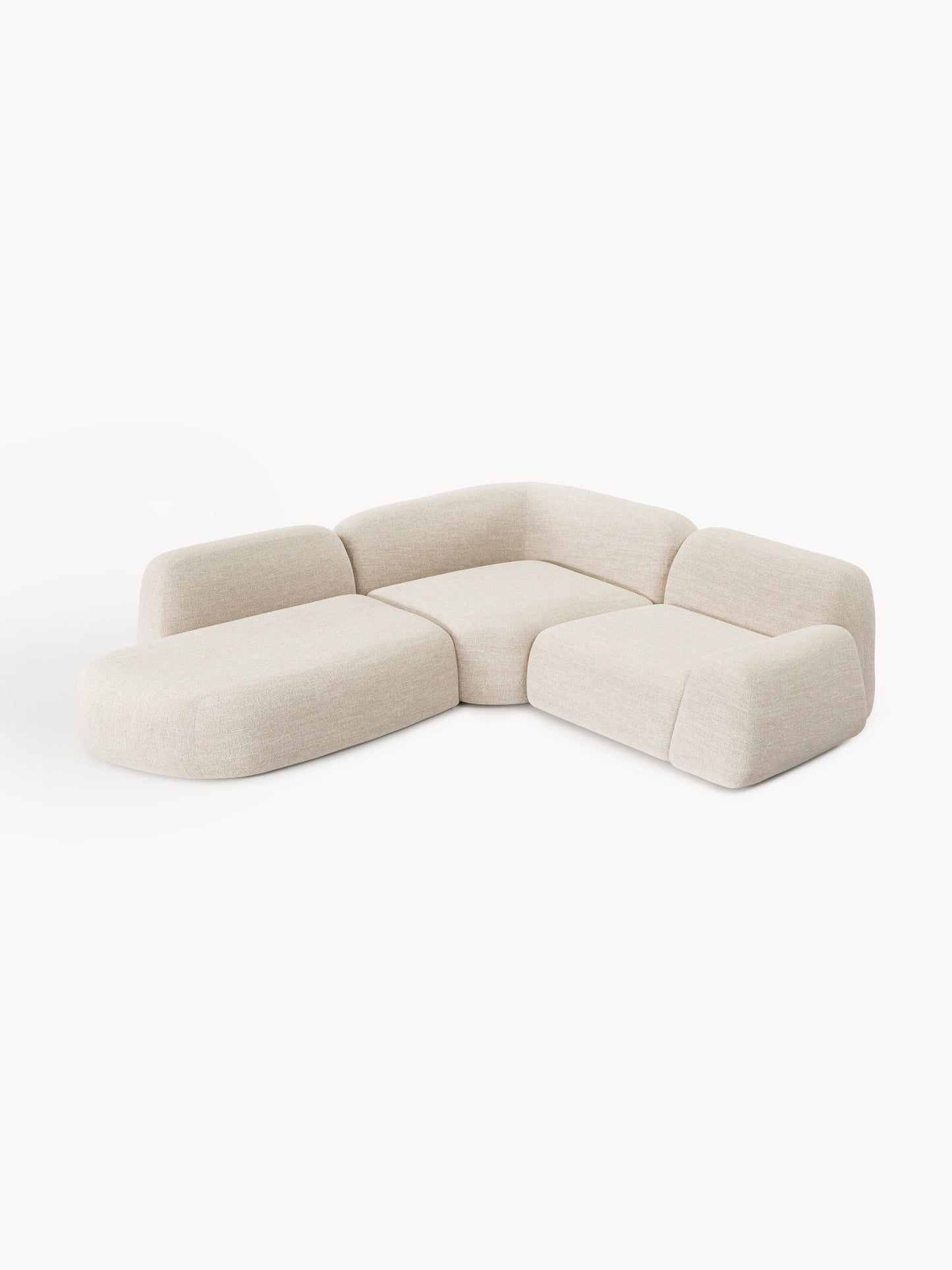 Wolnera Modular Bouclé Corner Sofa (4-Seater) with Chaise Longue
