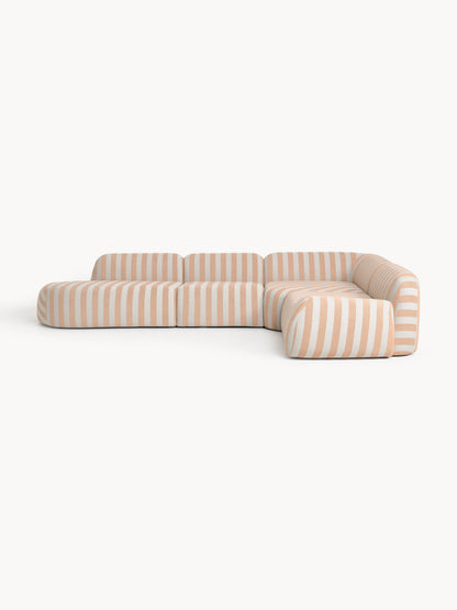 Wolnera Modular Striped XL Corner Sofa with Chaise Longue