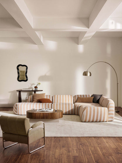 Wolnera Modular Striped XL Corner Sofa with Chaise Longue