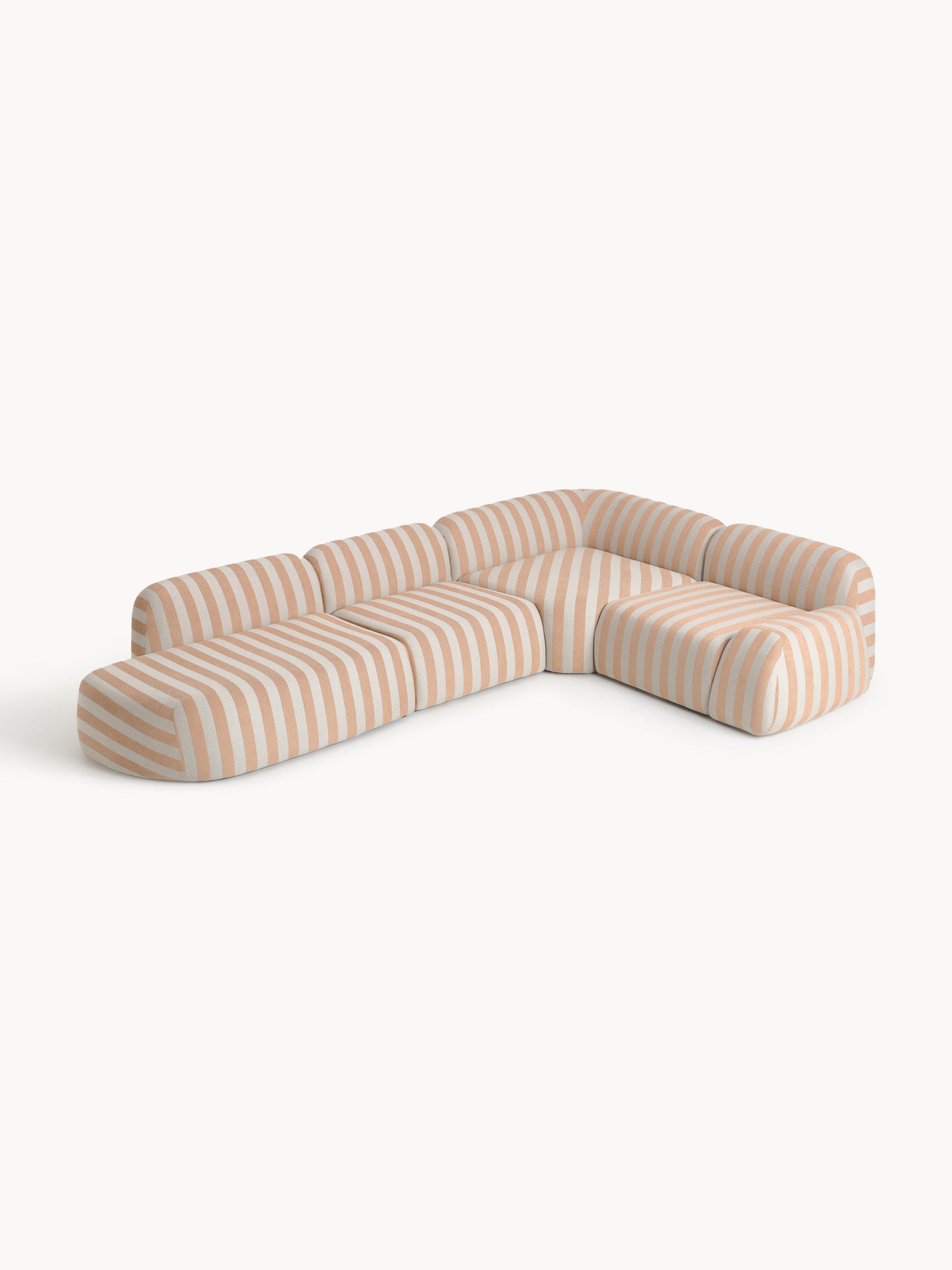 Wolnera Modular Striped XL Corner Sofa with Chaise Longue