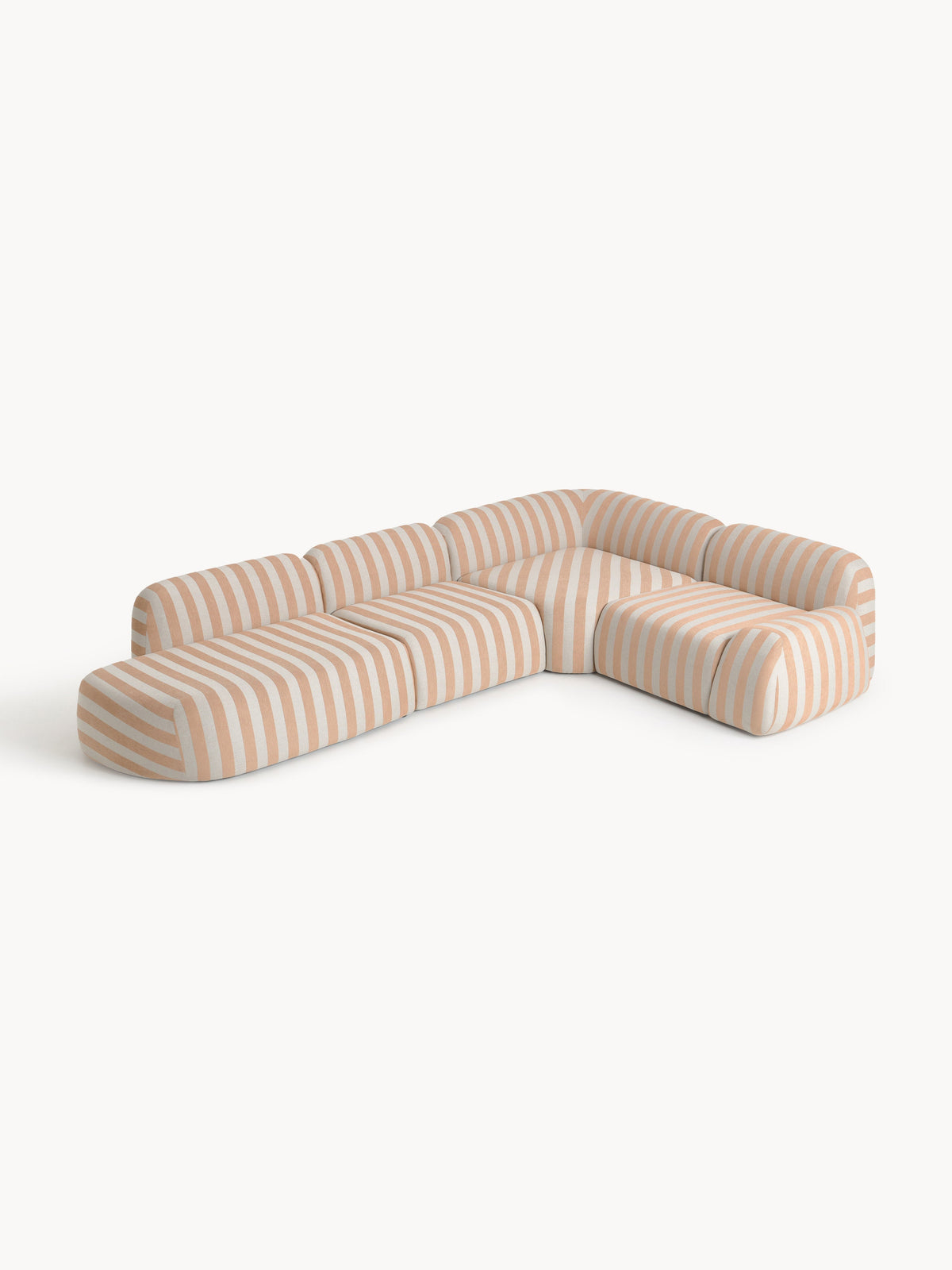 Wolnera Modular Striped XL Corner Sofa with Chaise Longue