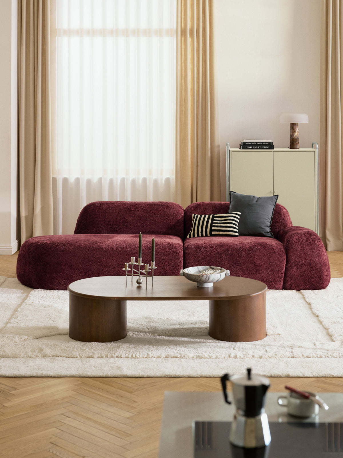 Wolnera Modular Teddy Bouclé Chaise (3-Seater)