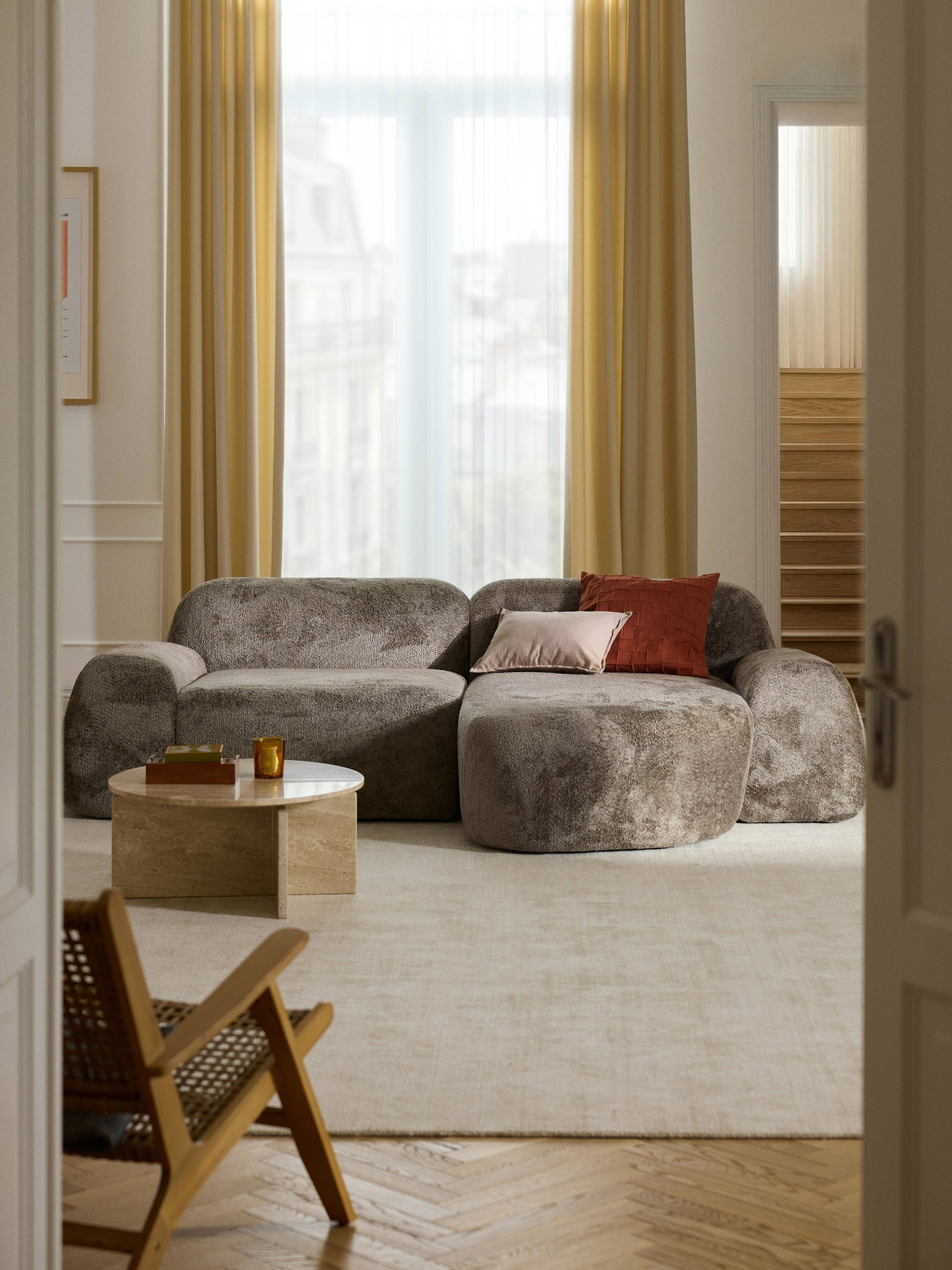 Wolnera Modular Teddy Bouclé Corner Sofa (3-Seater)