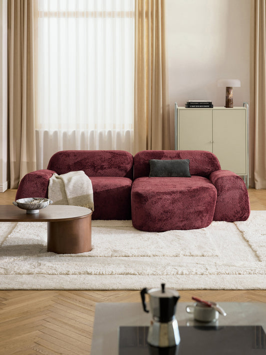 Wolnera Modular Teddy Bouclé Corner Sofa (3-Seater)