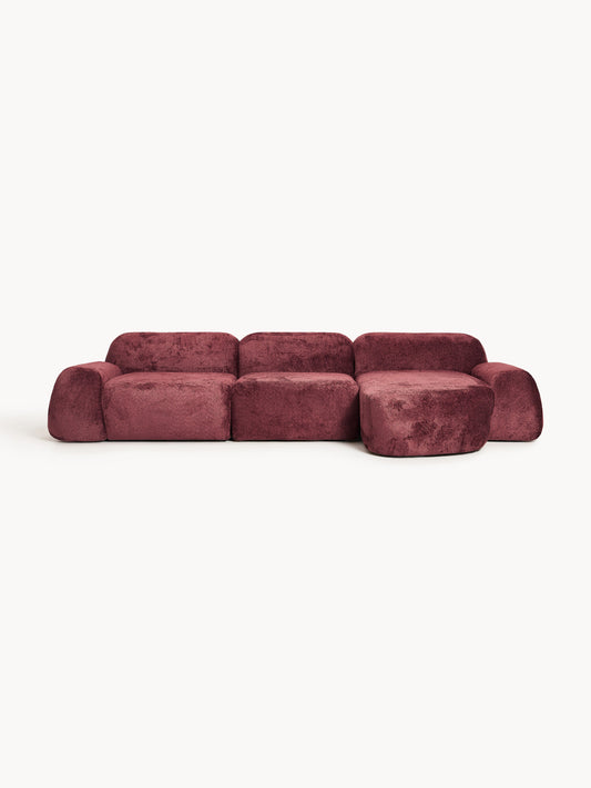 Wolnera Modular Teddy Bouclé Corner Sofa (4-Seater)