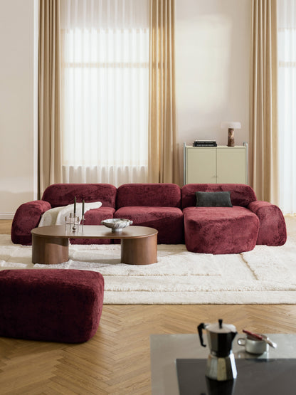Wolnera Modular Teddy Bouclé Corner Sofa (4-Seater)