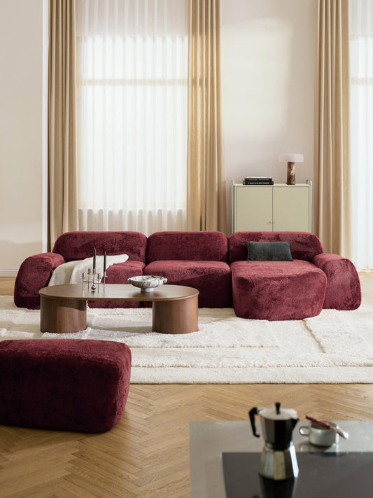 Wolnera Modular Teddy Bouclé Corner Sofa (4-Seater)