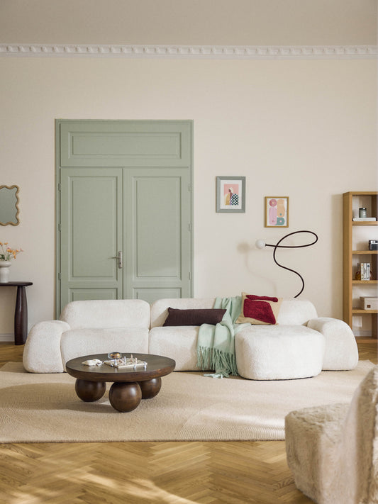 Wolnera Modular Teddy Bouclé Corner Sofa (4-Seater)