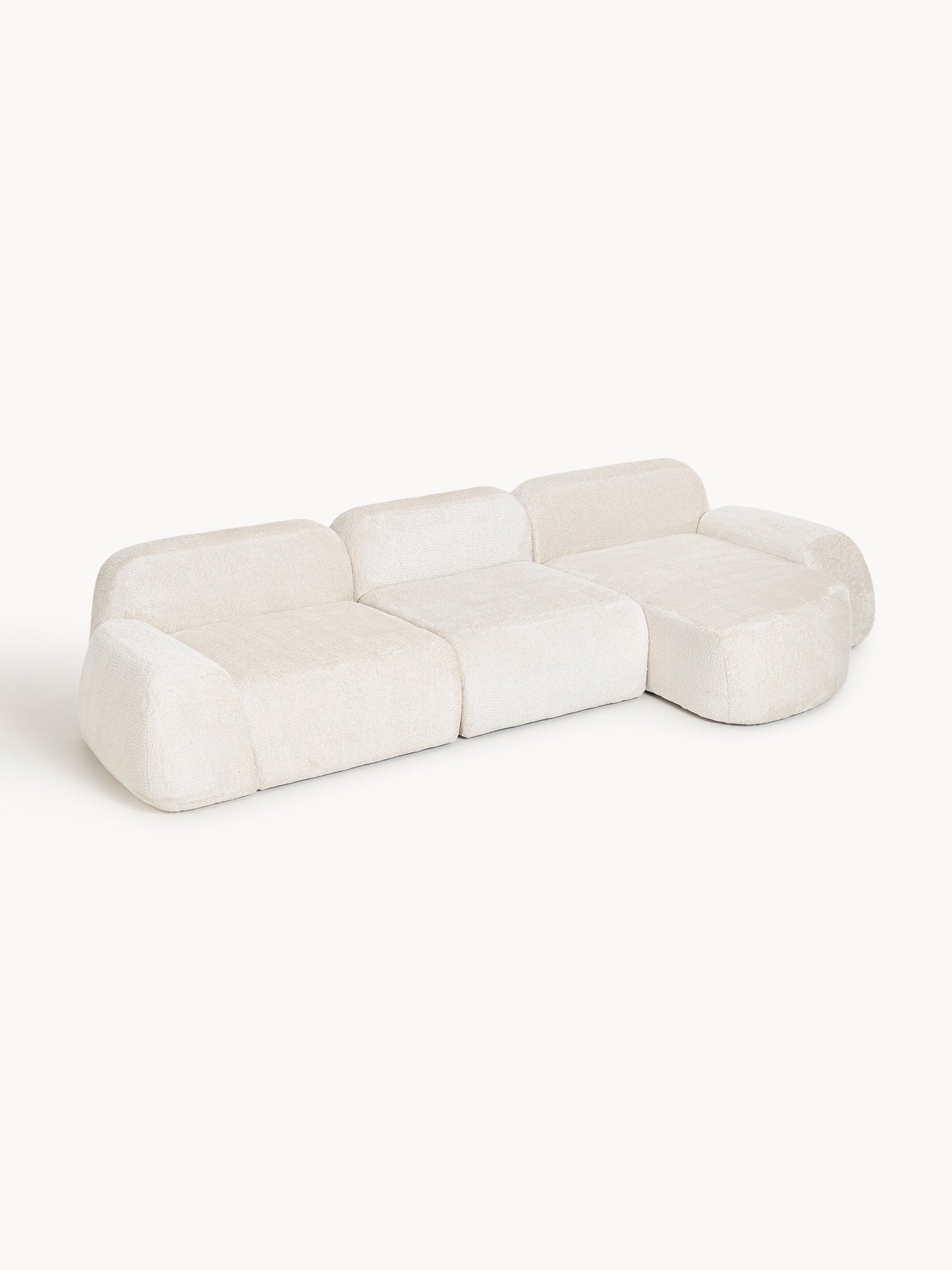 Wolnera Modular Teddy Bouclé Corner Sofa (4-Seater)