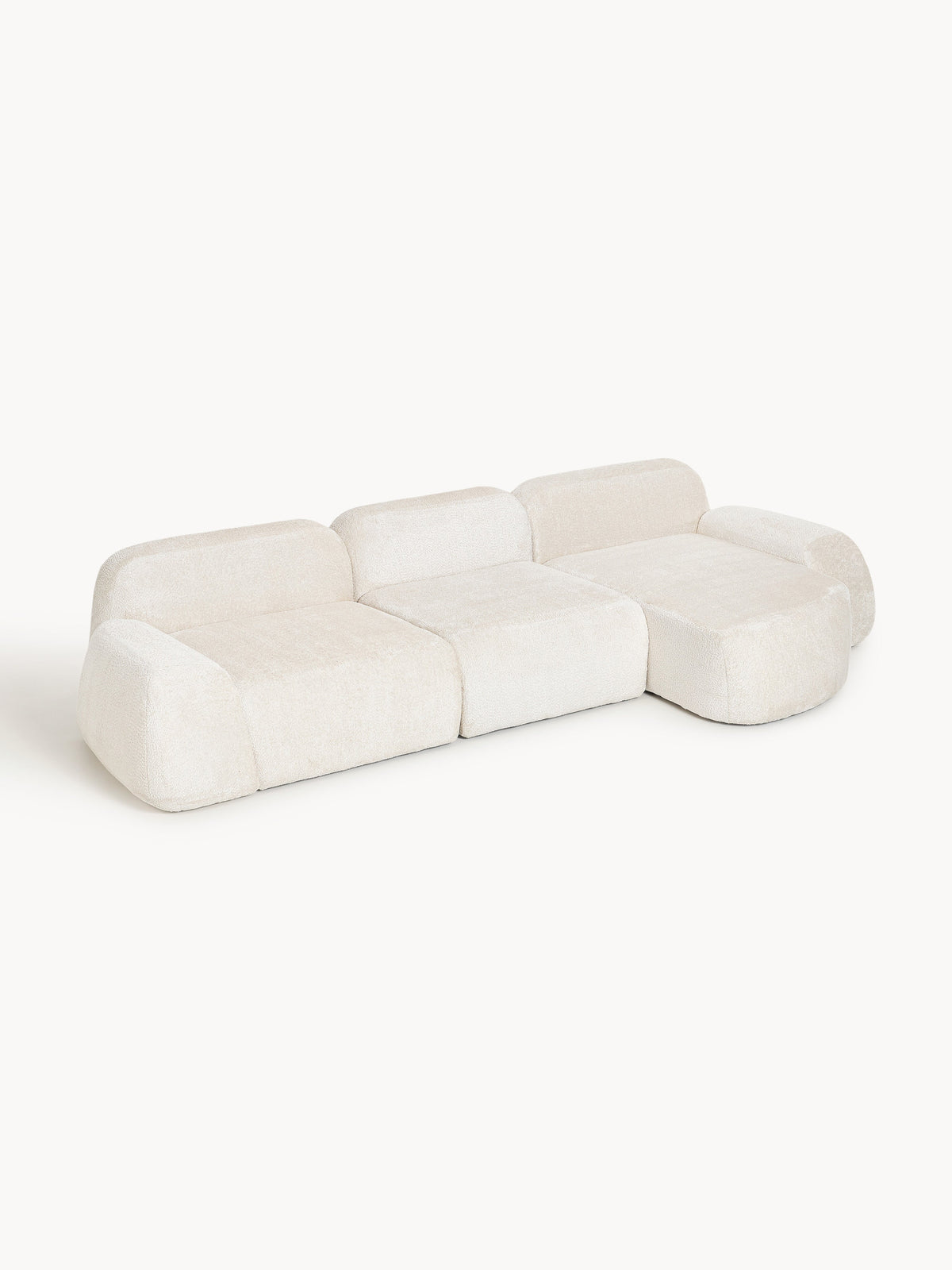 Wolnera Modular Teddy Bouclé Corner Sofa (4-Seater)