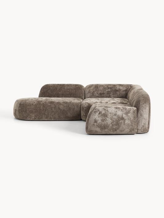 Wolnera Modular Teddy Bouclé Corner Sofa (4-Seater) with Chaise Longue
