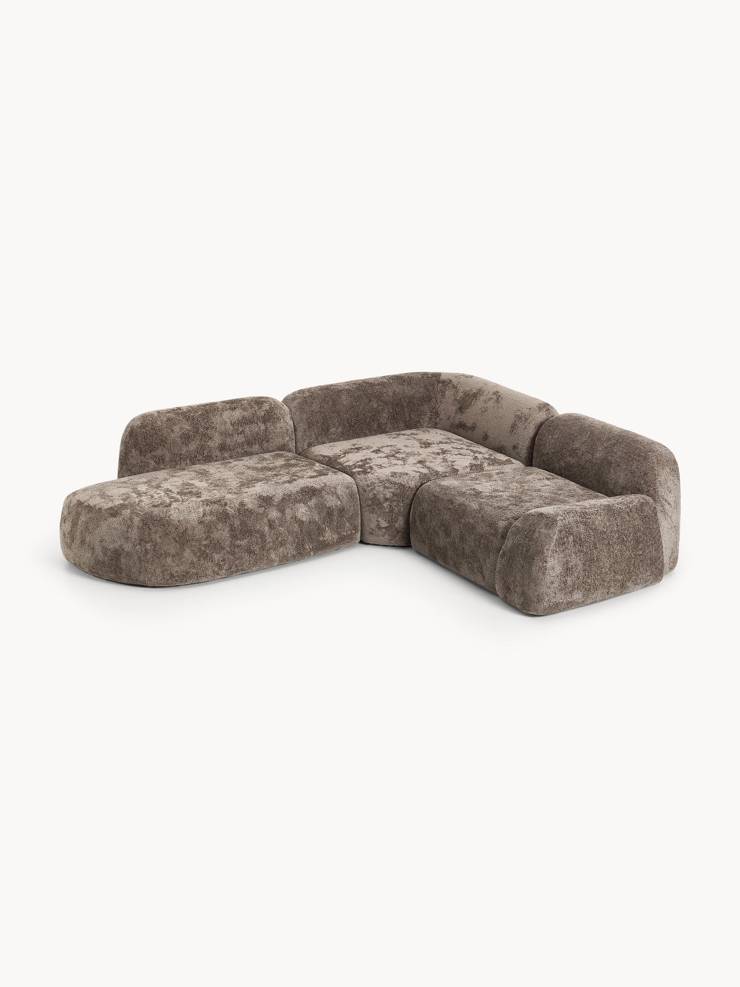 Wolnera Modular Teddy Bouclé Corner Sofa (4-Seater) with Chaise Longue