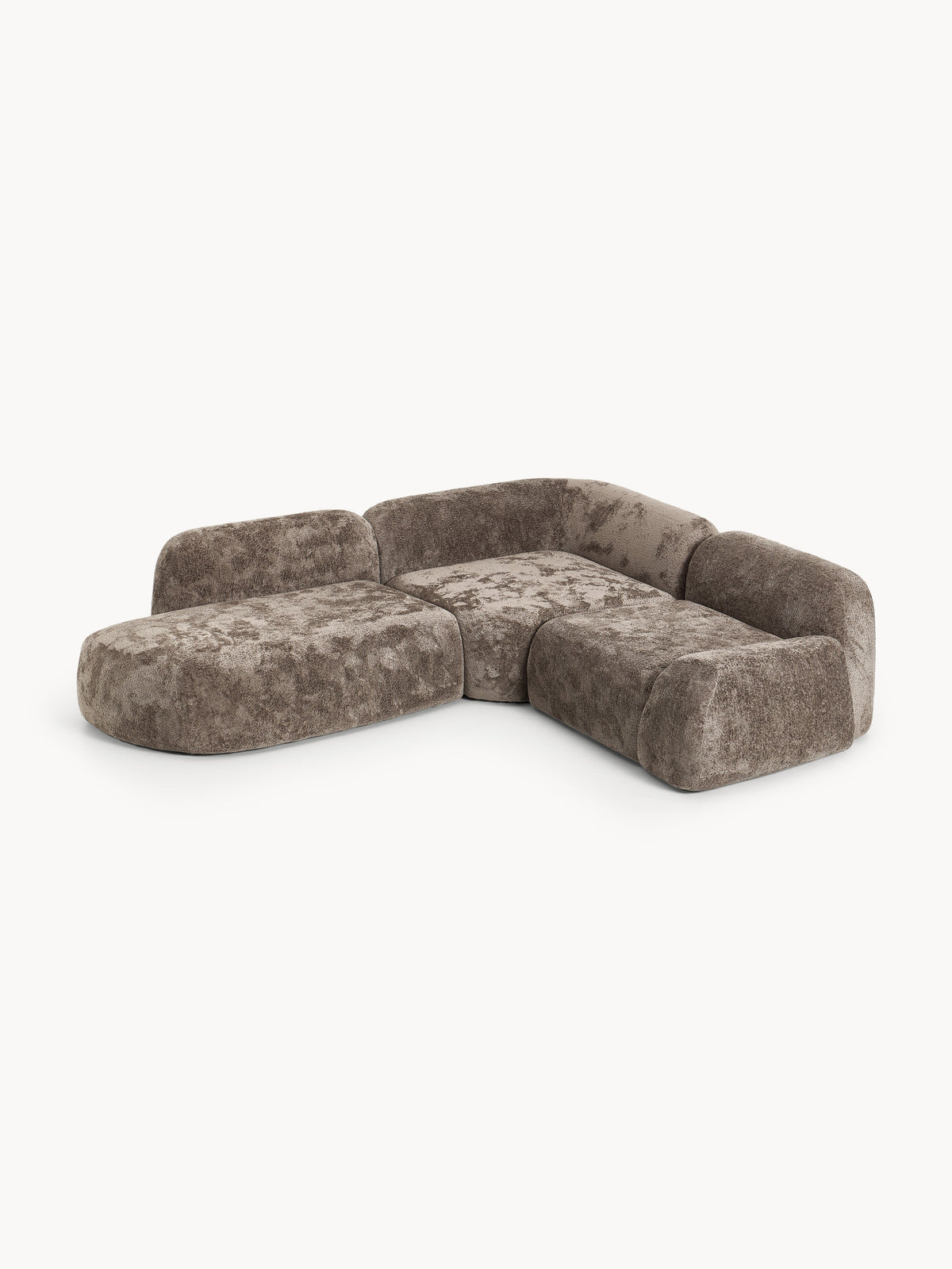 Wolnera Modular Teddy Bouclé Corner Sofa (4-Seater) with Chaise Longue