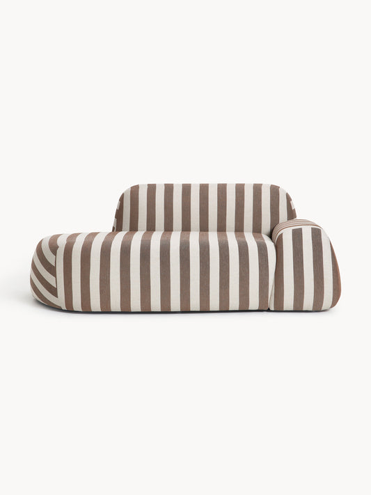 Wolnera Striped Sofa (2-Seater) with Chaise Longue