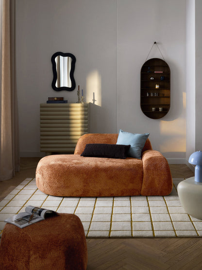 Wolnera Teddy Bouclé Sofa (2-Seater) with Chaise Longue
