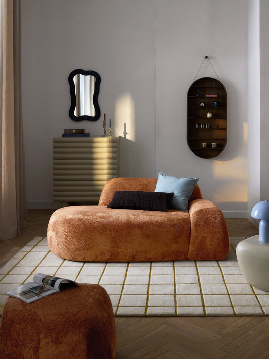 Wolnera Teddy Bouclé Sofa (2-Seater) with Chaise Longue