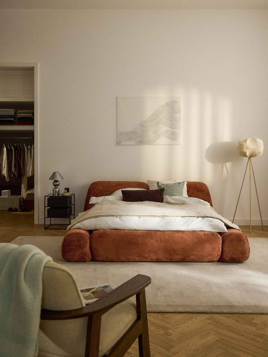 Wolnera Teddy Bouclé Upholstered Bed with Storage