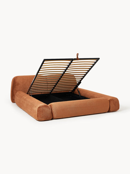 Wolnera Teddy Bouclé Upholstered Bed with Storage