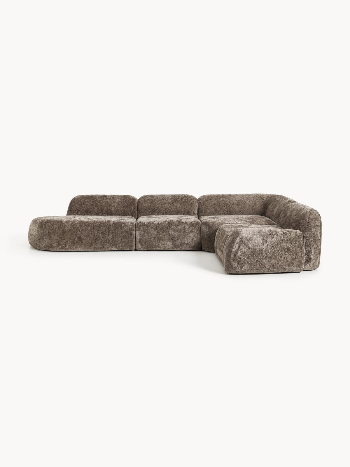 Wolnera XL Modular Teddy Bouclé Corner Sofa with Chaise Longue